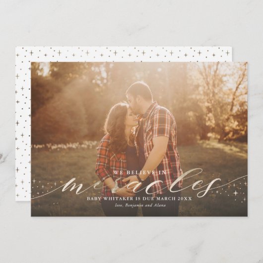 奇跡フェイク金箔妊娠の発表 案内状 (正面/裏面)