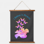 奇跡信じのハイビスカスフラワーチョウ 吊り下げ型タペストリー (正面)