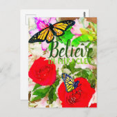 奇跡信じの水の色の(昆虫)オオカバマダラ、モナーク蝶で ポストカード (正面/裏面)