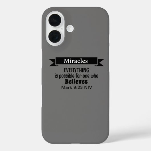 奇跡信じ聖書聖句グレー・クリスチャン Case-Mate iPhoneケース (裏面)