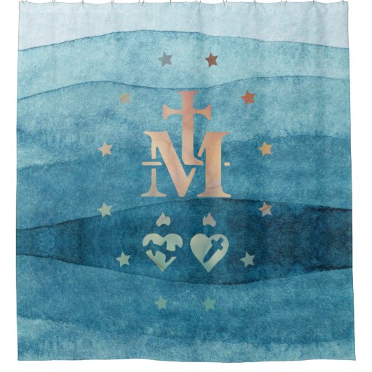 奇跡的なメダル我々の恵みの女神 シャワーカーテン (正面)