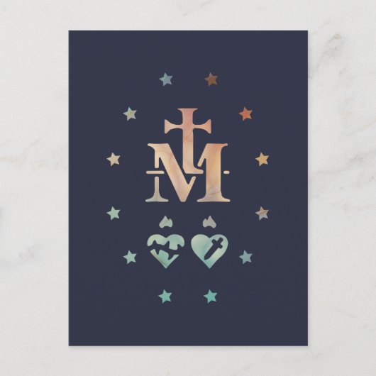 奇跡的なメダル我々の恵みの女神 ポストカード (正面)