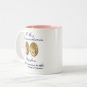 奇跡的なメダル祈りの言葉のコップ2 ツートーンマグカップ (正面左)