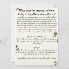 奇跡的なメダル祈りの言葉カード 招待状