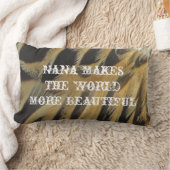 奈々が世界に美しい茶色の羽エレガントを作る ランバークッション (ブランケット)