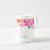 奈もし奈さんの花の詩の水カラーフローラ ボーンチャイナマグカップ (正面右)