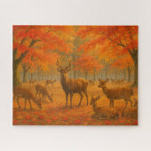 奈良公園の紅葉と鹿たちの静かな午後 / Autumn Deer Gathering in Nara  ジグソーパズル (横)