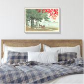 奈良公園の鹿、奈良公園の鹿、河瀬蓮井、ウッドカット キャンバスプリント (インサイチュ (寝室))