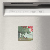 奈良公園蓮居川瀬新版画風景画 マグネット (インサイチュ (食洗機))