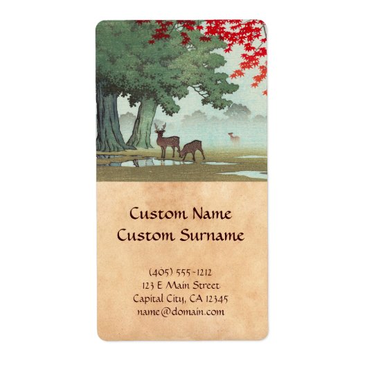 奈良公園蓮居川瀬新版画風景画 ラベル (正面)