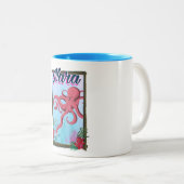 奈良日本いか旅行ポスター ツートーンマグカップ (正面右)