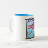 奈良日本いか旅行ポスター ツートーンマグカップ (正面左)