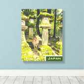 奈良日本ディアパーク旅行プリント キャンバスプリント (インサイチュ (ウッドフロア))