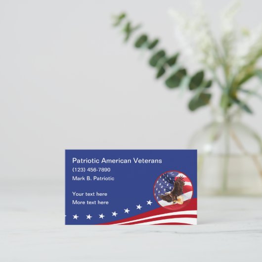 奉仕した愛国的なアメリカの退役軍人 名刺 (スタンド正面)