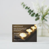 奉納の蝋燭が付いている紹介カード 紹介カード (スタンド正面)