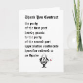 契約ありがとう-おもしろいな法的は詩感謝していしています サンキューカード (正面)