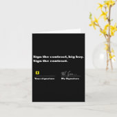 契約書に署名する大きな少年は契約書に署名する カード (黄色い花)