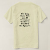 契約条件Tシャツ Tシャツ (デザイン裏面)