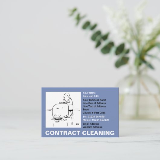 契約清掃の漫画 名刺 (スタンド正面)