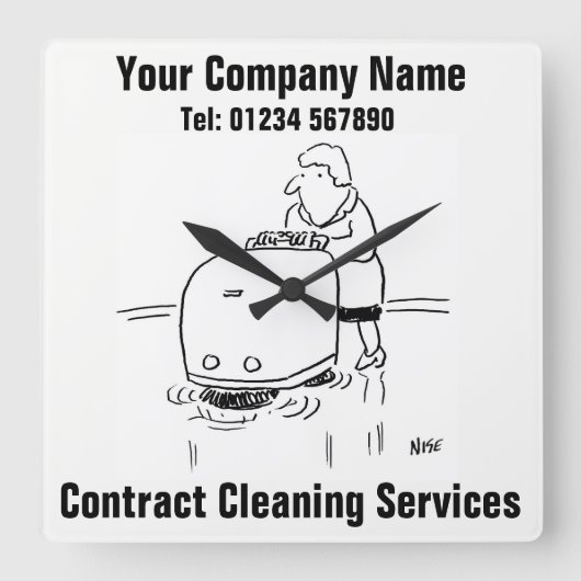 契約清掃サービス スクエア壁時計 (正面)