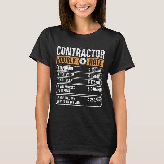 契約者時単価チャート労働おもしろいGif Tシャツ (正面)