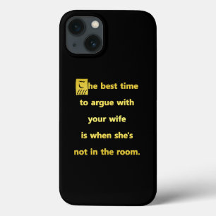 奥さんと喧嘩する最適なタイミングを描いた面白いジョーク iPhone 13ケース