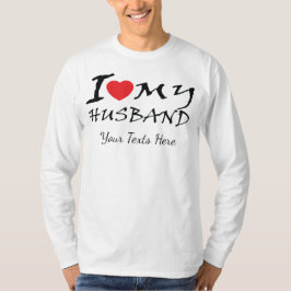奥さん大好きです 赤いハートのシンボル付き Tシャツ