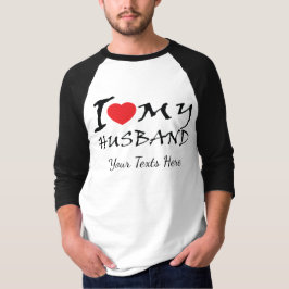 奥さん大好きです 赤いハートのシンボル付き Tシャツ