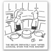 奥さん料理。おもしろい シール (正面)