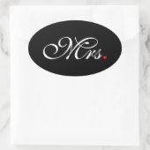 奥さん新婦結婚 楕円形シール (バッグ)