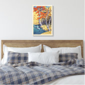 奥入瀬の秋、奥入瀬の秋、河瀬蓮井、ウッドカット キャンバスプリント (インサイチュ (寝室))