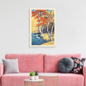 奥入瀬の秋、奥入瀬の秋、河瀬蓮井、ウッドカット キャンバスプリント (インサイチュ (リビング))