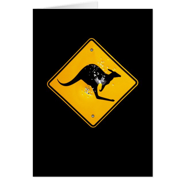 奥地にカンガルーの交通標識 (正面)