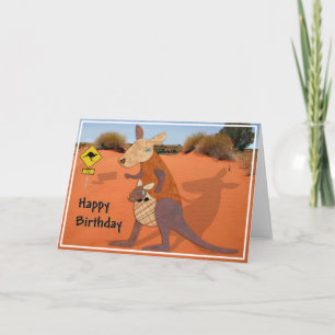 奥地の誕生日のお母さんおよびベビーのカンガルー カード