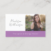 奥深い精神モダンエネルギー三日月写真 名刺 (正面)