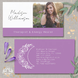 奥深い精神モダンエネルギー三日月写真 名刺