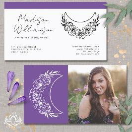 奥深い精神モダンエネルギー三日月写真 名刺