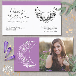 奥深い精神モダンエネルギー三日月写真 名刺