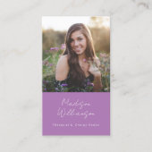 奥深い精神モダンエネルギー三日月写真 名刺 (正面)