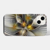 奥行きのある抽象的な3Dフラクタル錯視 iPhoneケース (裏面横)