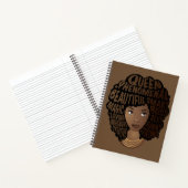 奨励する黒人女性,天然の髪,茶色 ノートブック (内部)