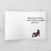 女いけなの子の悪いサンタ😂ジョークおもしろいユーモア シーズンカード (内部)