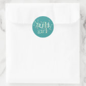 女いけなの子Tシャツとギフト ラウンドシール (バッグ)
