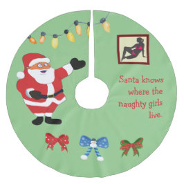 女いけな子の悪いサンタクおもしろいラユーモアおもしろい ブラッシュドポリエステルツリースカート