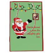 女いけな子の悪いサンタクおもしろいラユーモアおもしろい ミディアムペーパーバッグ (正面)