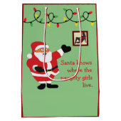 女いけな子の悪いサンタクおもしろいラユーモアおもしろい ミディアムペーパーバッグ (裏面)