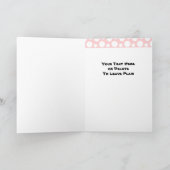 女おもしろいの子から女の子への漫画の牛の動物ありがとう サンキューカード (内部)