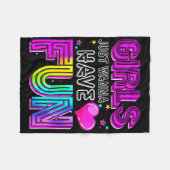 女おもしろいの子が70代80代90代のおもしろいを素晴らし欲しがる フリースブランケット (正面(横))