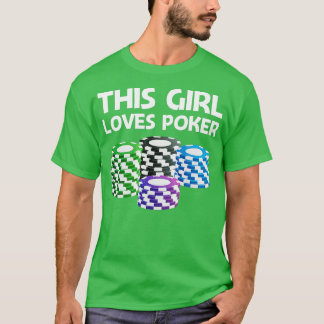 女おもしろいの子のためのトランプのポーカーデザインカジノカードゲーム Tシャツ