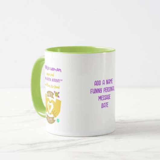 女おもしろいの子の同僚かわいい新しい退職離れ マグカップ (正面左)